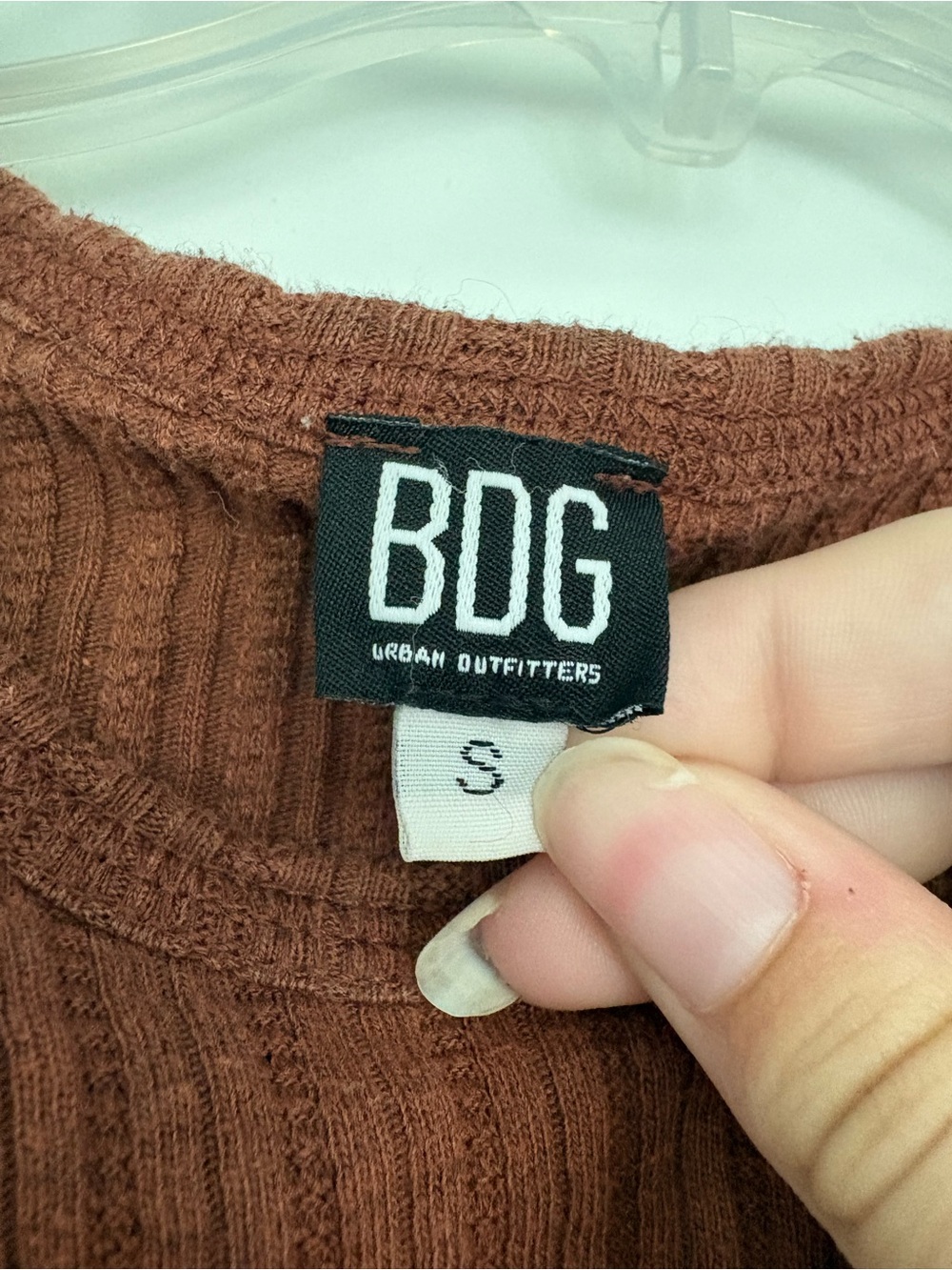 BDG Ribbed Crop Tank Top - Rust - Picture 2 of 2